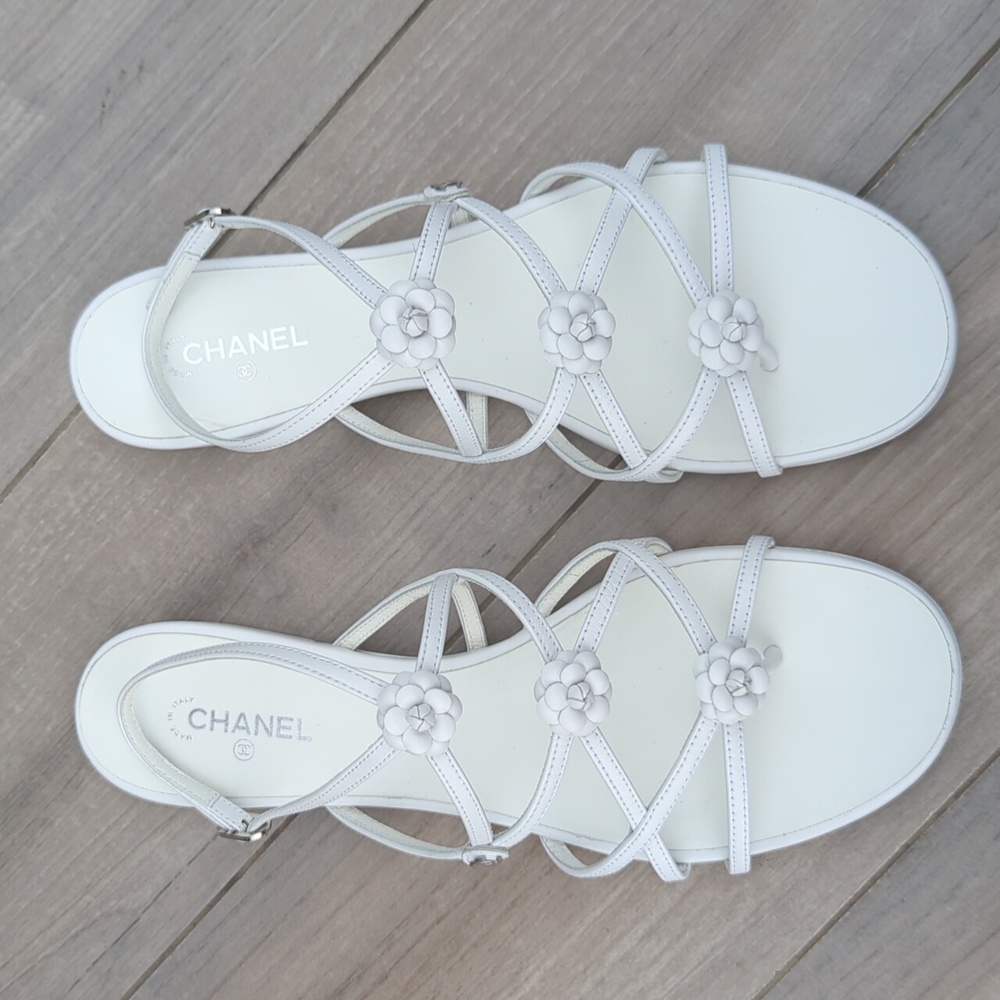Chanel Cruise 2023 Strappy Floral Sandals Sz 11 (EU 41)